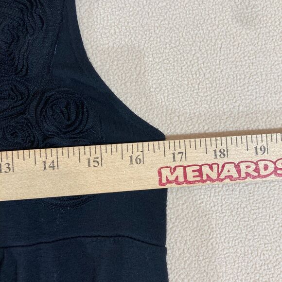 Molli & Mia Tank Top Sz Med Black Babydoll ‎ Rosettes Y2K Dark Romantic Fairy - Picture 4 of 7